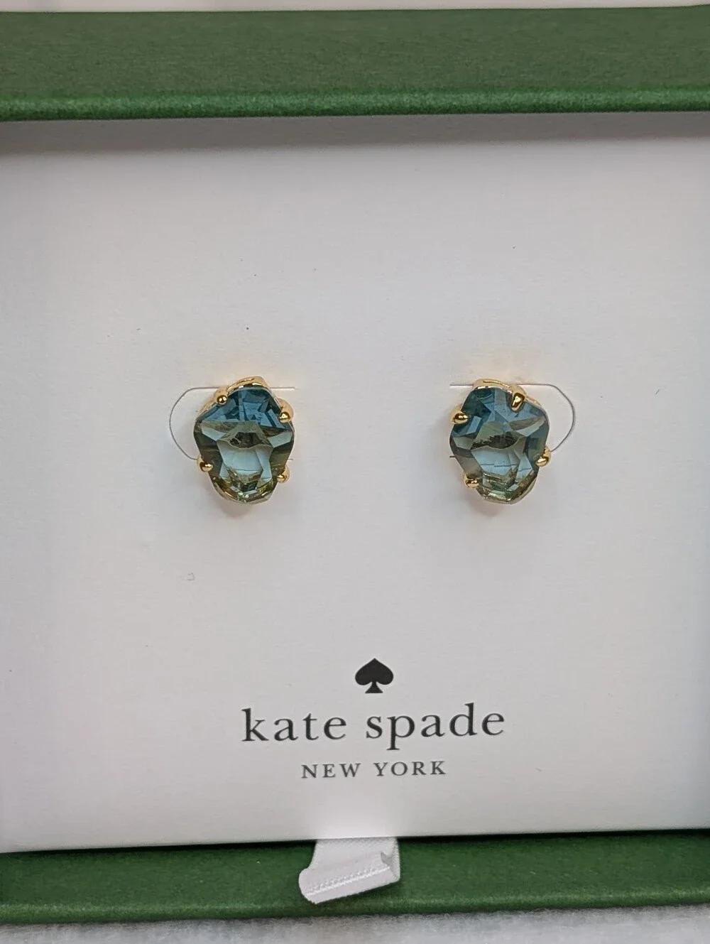 Kate Spade Blue Cubic Zirconia Irregular Cut Earrings